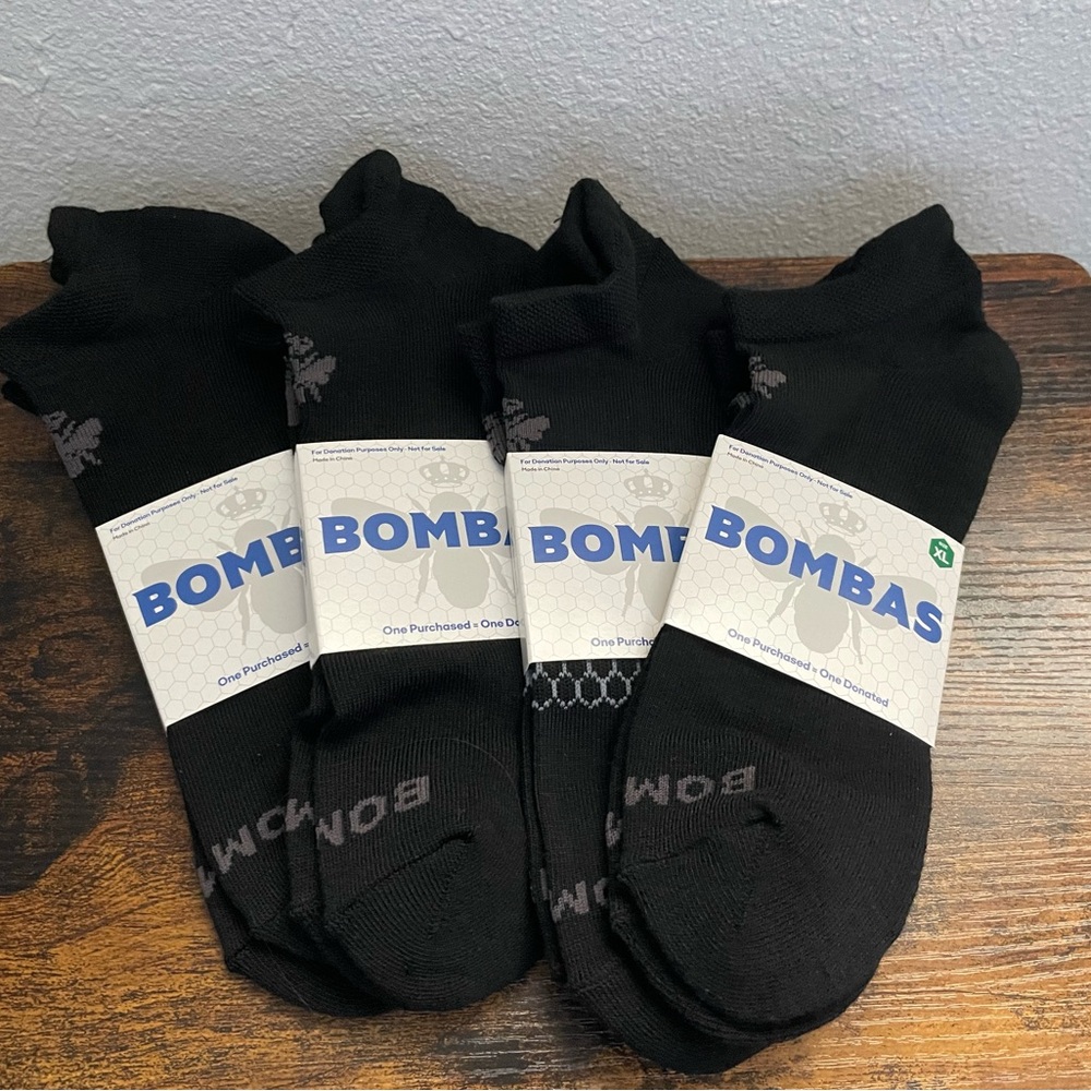 BOMBAS XL BLACK SOCKS (4 PAIRS)